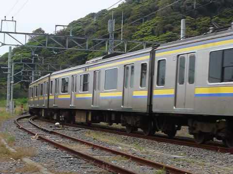JR東日本209系房総色内房線 浜金谷駅発車