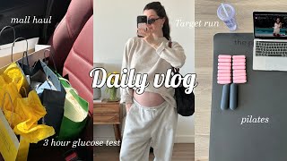 DAILY VLOG: pregnancy nerves, 3 hour glucose test, mini mall haul, target run \& new books