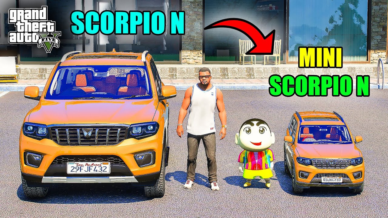 Franklin Mahindra Scorpio N VS Shinchan Mahindra Scorpio N in GTA 5 || JNK GAMER