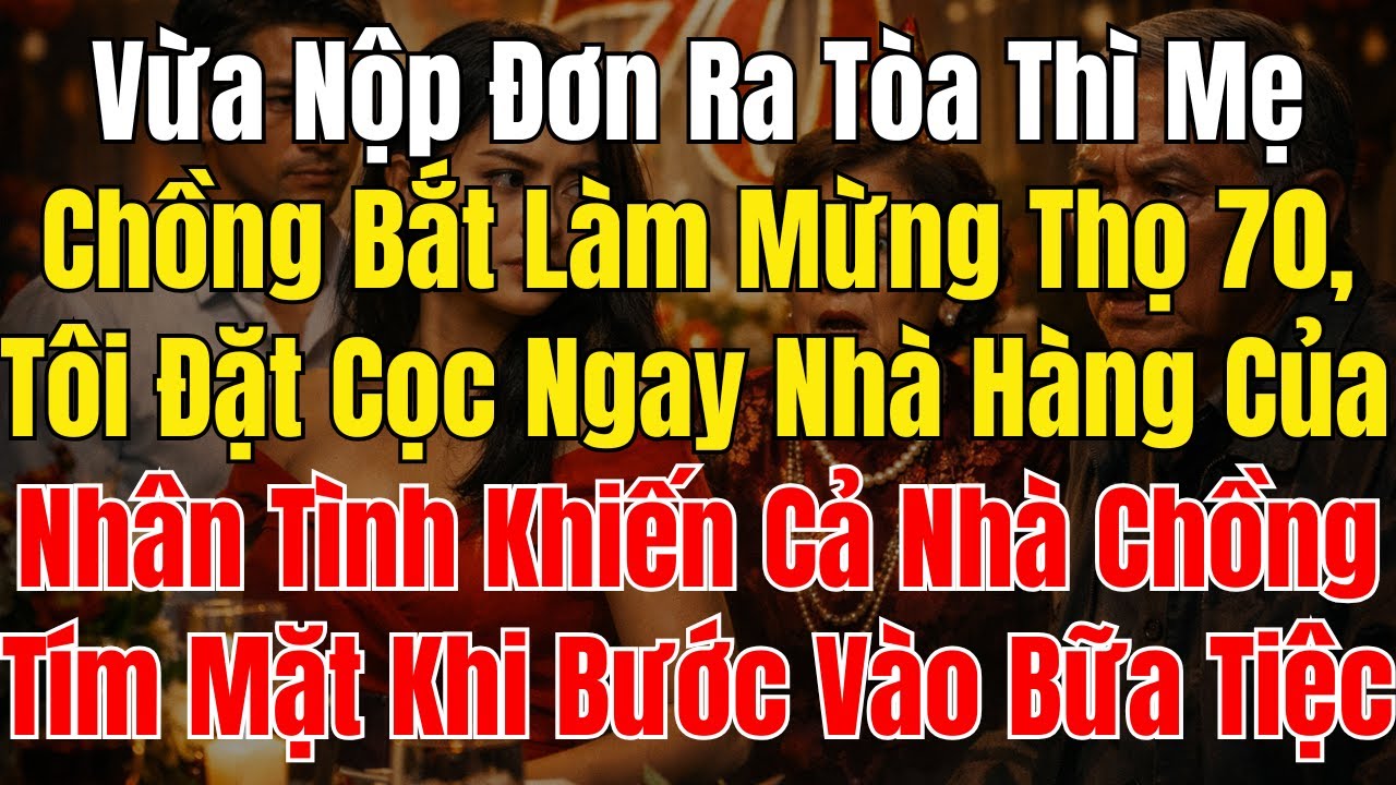 Vừa Nộp Đơn Ra Tòa Thì Mẹ Chồng Bắt Làm Mừng Thọ 70, Tôi Đặt Cọc Ngay Nhà Hàng Của Nhân Tình Khiến