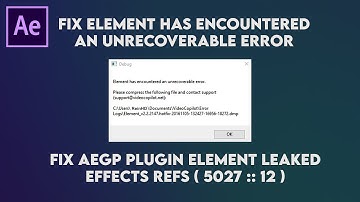 FIX Debug Element Has Encountered An Unrecoverable Error Element 3D After Effects CC 2019