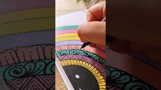Half Circle Mandala Art with Pastel Colours | Easy Mandala Drawing #shorts 😍🔥