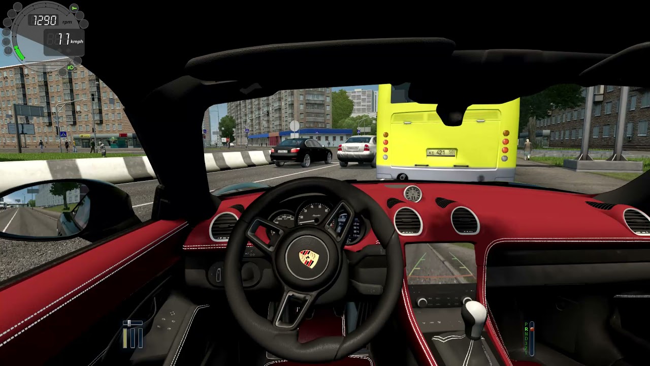 Porsche city car driving