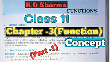 R D Sharma Class 11 Chapter -3 (Function) Concept |Domain,codomain and Range of Function|Part-1