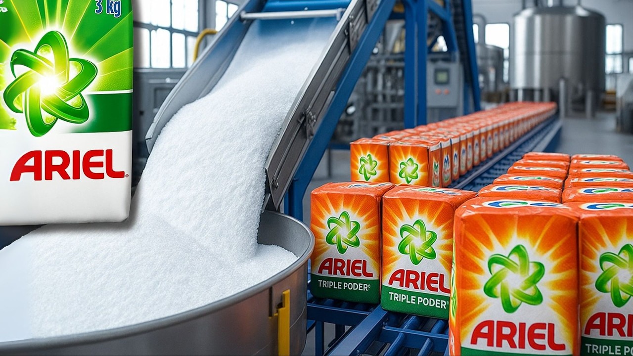 CÓMO se HACE el DETERGENTE EN POLVO ARIEL en una MEGAFABRICA🫧