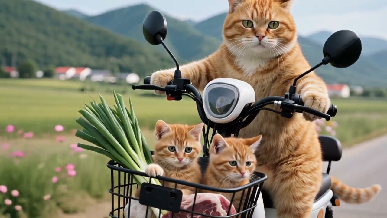 Mama Cat Struggles to Raise Her Kittens – Cooking Meals, Knitting Clothes & Sharing All Her Love