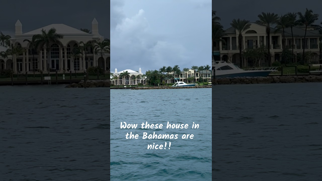 Bahamas Ocean Cruise 🚢 Passing Stunning Waterfront Homes #travelguide #travel #traveltips
