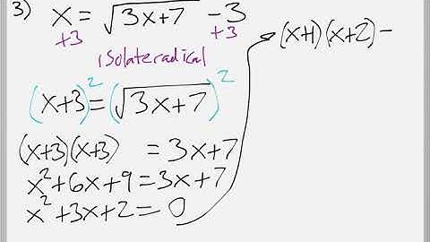 Math 119 : 8.6 #3 (Intermediate Algebra Tutorial : Solving Radical Equations)