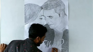 how to draw Akshay Kumar step by step।। Filhaal 2 poster sketch|| Nupur sanon sketch|| B Praak song