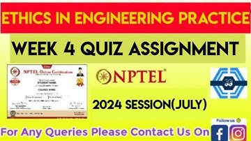 Ethics In Engineering Practice Week 4 Quiz Assignment Solution | NPTEL 2024(July) |