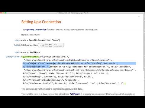 DatabaseLink with the Wolfram Language, Part 1