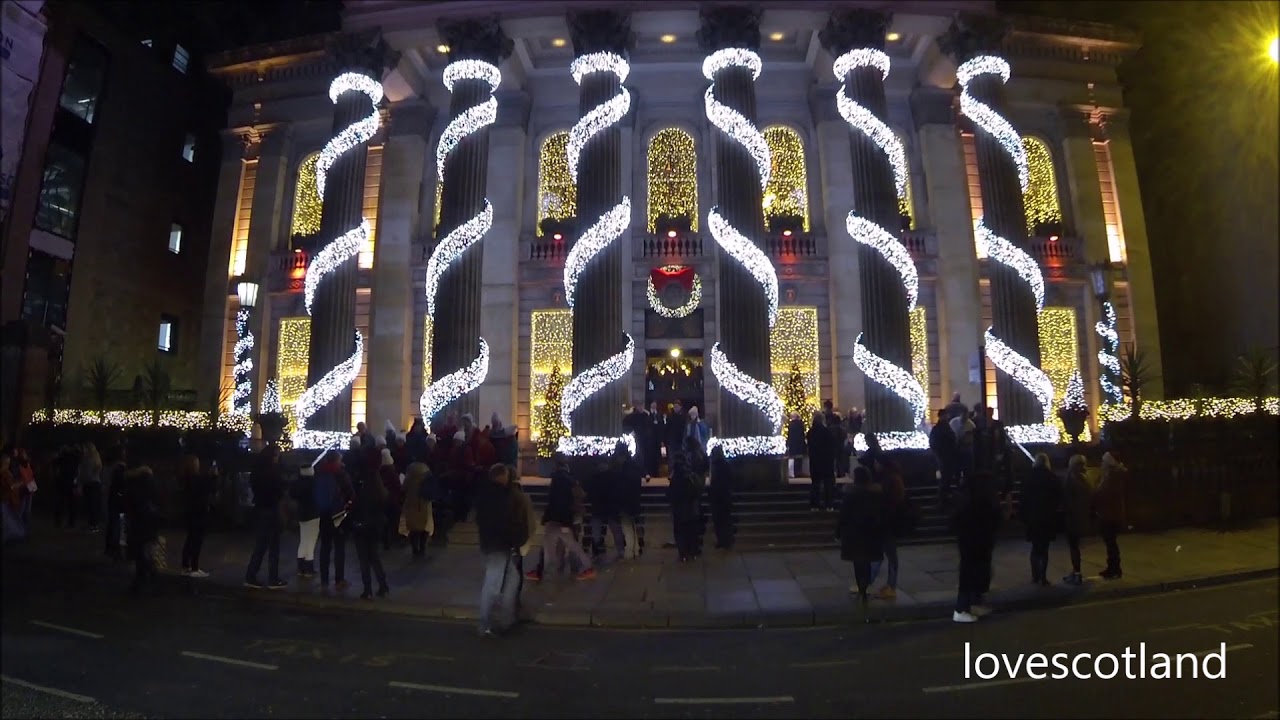 CHRISTMAS LIGHTS & SINGING OUTSIDE THE DOME IN EDINBURGH, 2018 YouTube