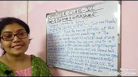 Computer class VI Chapter 5 Editing a Worksheet