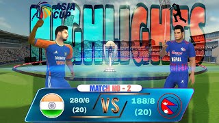 ASIA CUP || INDIA VS NEPAL || Match -2 || Highlights Real Cricket 24
