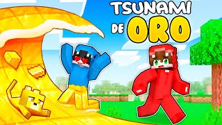 Tsunami de Oro VS Base Secreta en Minecraft