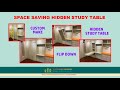 Space Saving Singapore.Hidden Study Table Flip Down or Hidden Dining Table with Broader Table Width.