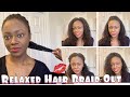 Braid Out on Relaxed Hair