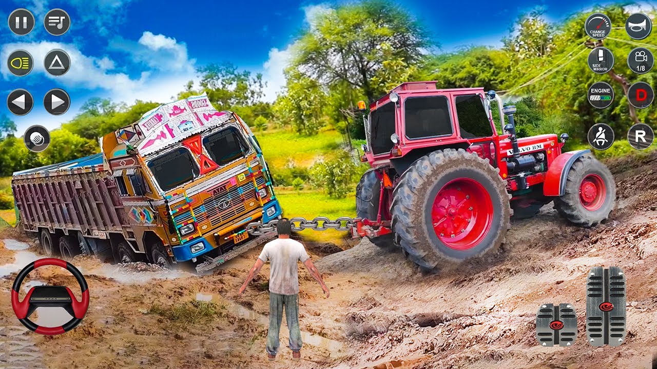 Real Tractor Pulling Simulator Offroad City Mod Android Gameplay