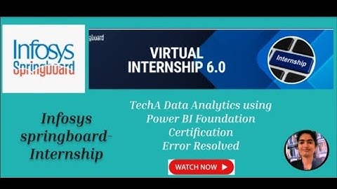 TechA Data Analytics using PowerBI Foundation Certification Issue Resolved | Infosys Springboard