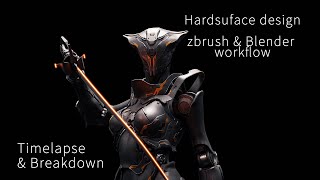 Hardsurface design with Zbrush and Blender2.81 Timelapse and Breakedown
