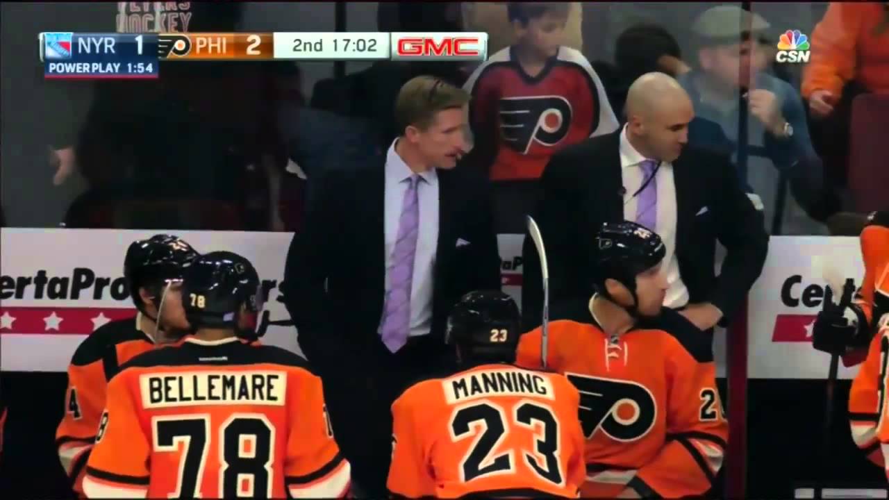 michael raffl abruptly go to the locker room flyers vs rangers 10 flyers raffl