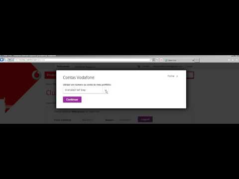 login my vodafone. selecção contas