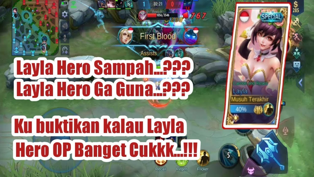 Top Layla!!! Hero Jadul bisa jadi OP kalau aku Yang pake || Mobile