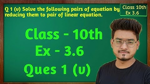 Ex  3.6, Q 1 (v), Class 10, Maths (Pair of Linear Equations in Two Variables) NCERT CBSE