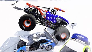 Mermelada de monstruos | Camiones Monstruo | Epic Monster Jam Freestyle y BeamNG Drive se bloquean 1 screenshot 5