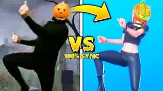 *NEW* Fortnite Dances \& Emotes in Real Life..! (100% Sync)