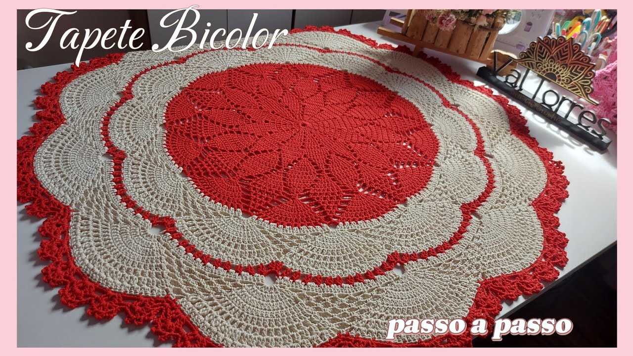 Tapete bicolor 1.10cm versão 2025 - tapete de crochê