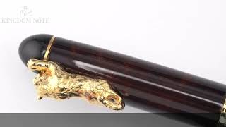 NAKAYA 中屋万年筆 万年筆 ブライヤー 濃 光沢 廻り止め 虎 太字 (ペン