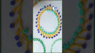 hand embroidery easy circle design for beginners #shorts