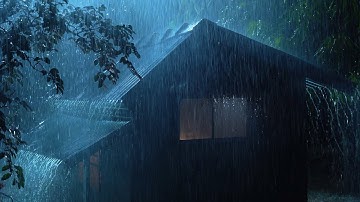 Fall Asleep Fast In 3 Minutes With Torrential Rain On Tin Roof & Powerful Thunder Sounds At Night