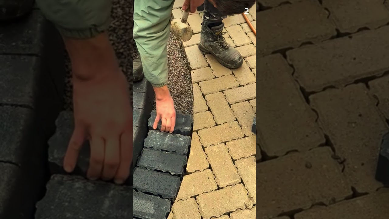 Proses menyusun paving block menggunakan alat sederhana super kuat dan sangat efisien 