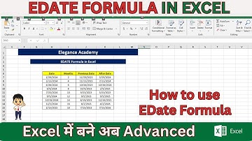 How to use EDATE Formula in Excel🔥 #excel #msexcel #eleganceacademy #edate
