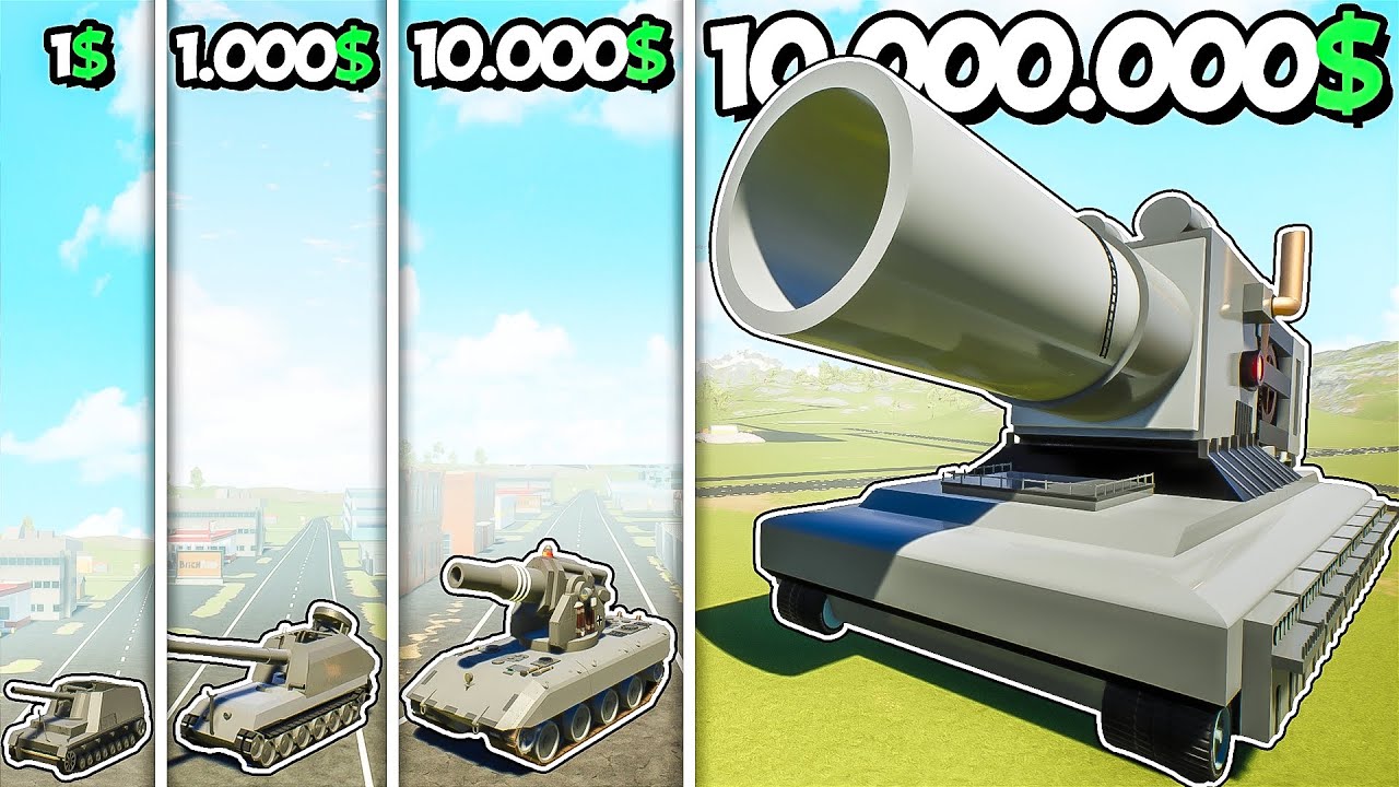 ПРОКАЧАЛ ЯДЕРНОГО ГУСТАВА ОТ 1$ ДО 10.000.000$ В БРИК РИГС! ЭВОЛЮЦИЯ ВОЙНА БИТВЫ ТАНКОВ В BRICK RIGS