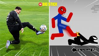 8 Min Real Football vs Stickman | Stickman Dismounting funny moments | Best Falls #30