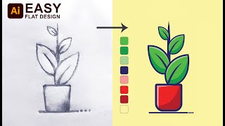 Adobe Illustrator Tutorial | Create Simple and Professional vector flower pot.