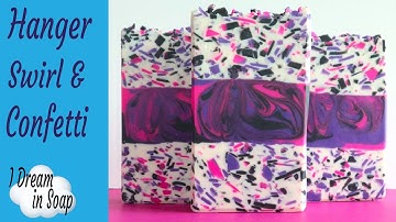 How to make a layered CONFETTI SOAP cold process soap making tutorial.