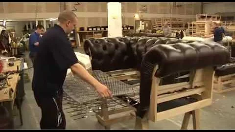 Timeless Chesterfield Sofa being made in our workshop