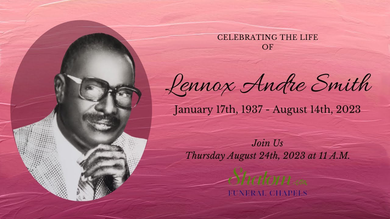 The Funeral Service of Lennox Andre Smith YouTube