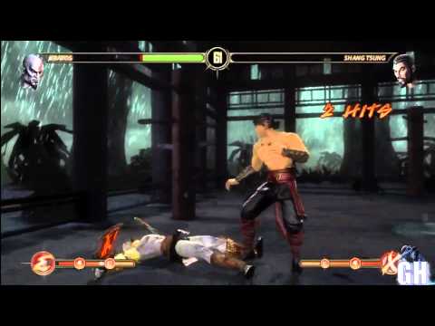 Mortal Kombat 9 Kratos Vs. Shang Tsung Deadly Battle Gameplay Moves Fatality [HD]