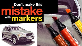 How To Draw Realistic Cars: Don't Make This Mistake with Marker Rendering