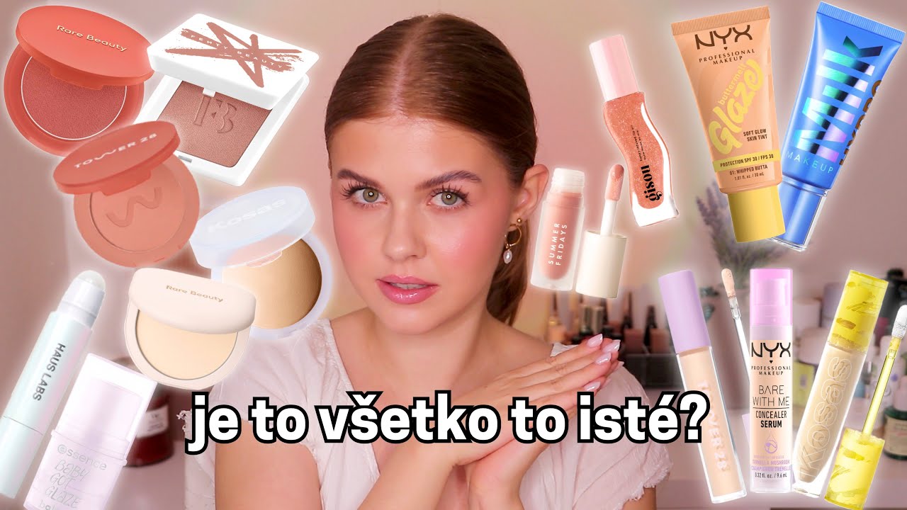 POROVNÁVAM VIRÁLNE PRODUKTY 💄✨ | (Milk Makeup, NYX, Rare Beauty, Fenty Beauty, Haus Labs, Essence)