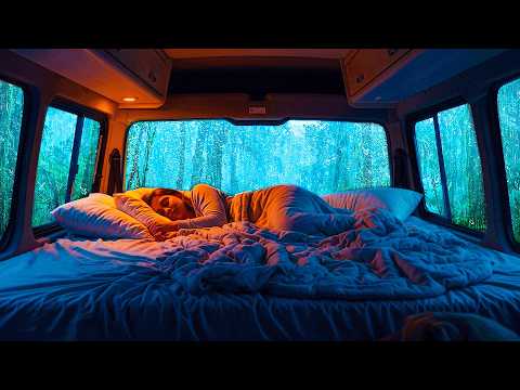 Heavy rain outside, cozy car inside 🌧️ The perfect sleep ambience