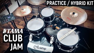 Tama Club Jam drum-tec mods: Low noise practice & hybrid E/A drumkit with Yamaha EAD10