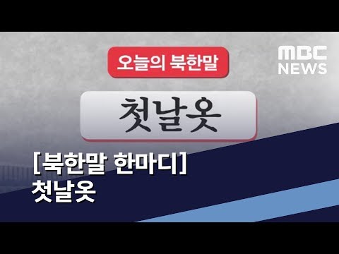 [북한말 한마디] 첫날옷/ MBC 통일전망대 (2019년 6월 29일)