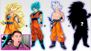 20 FUSIONES DE GOKU CON OTRAS TRANSFORMACIONES  REACCION THEKALO