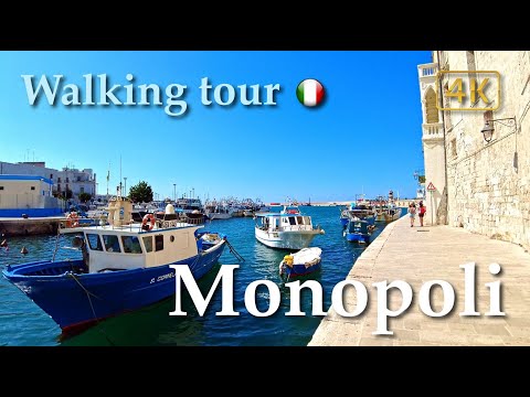 Monopoli (Puglia), Italy【Walking Tour】History in Subtitles - 4K